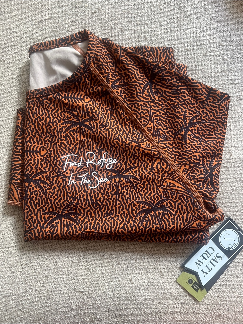 Salty Crew Orange and Black Rash Guard